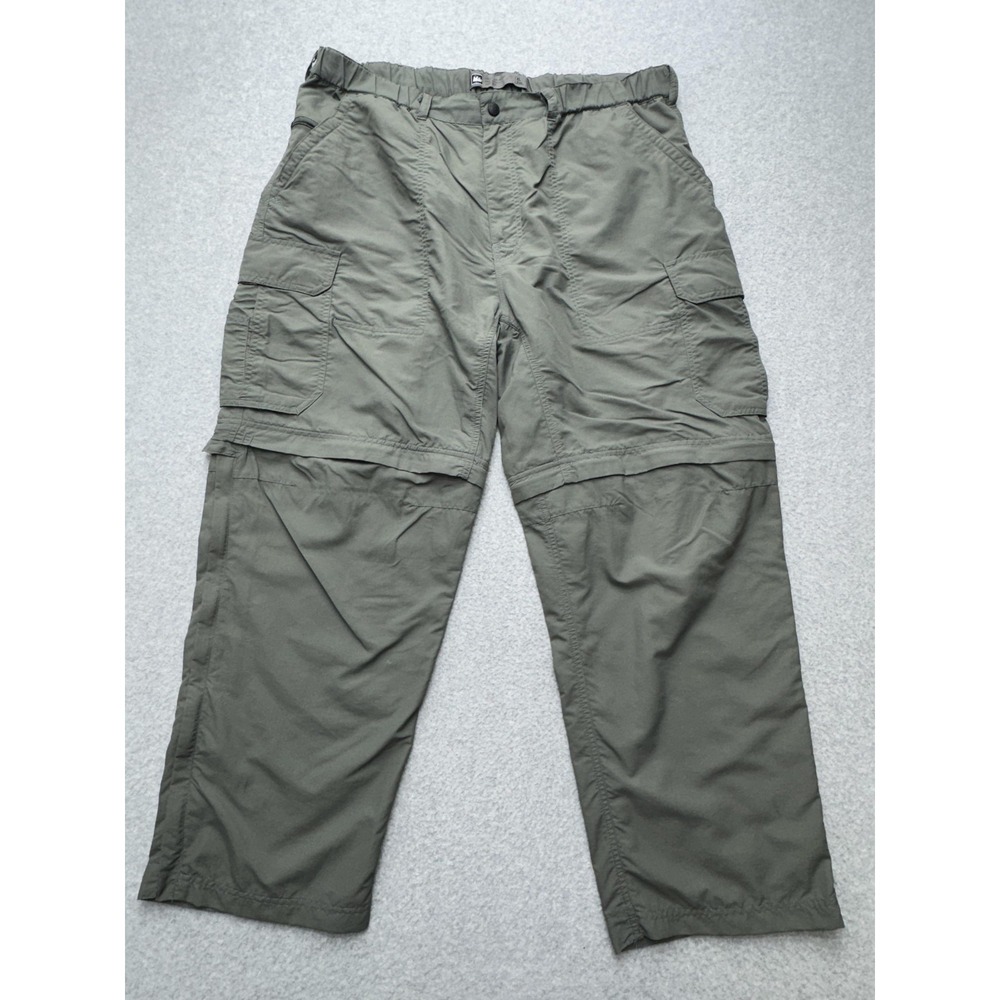 REI Cargo Pants Mens XL Green Nylon Lightweight Convertible Zip Off‎ Hiking
